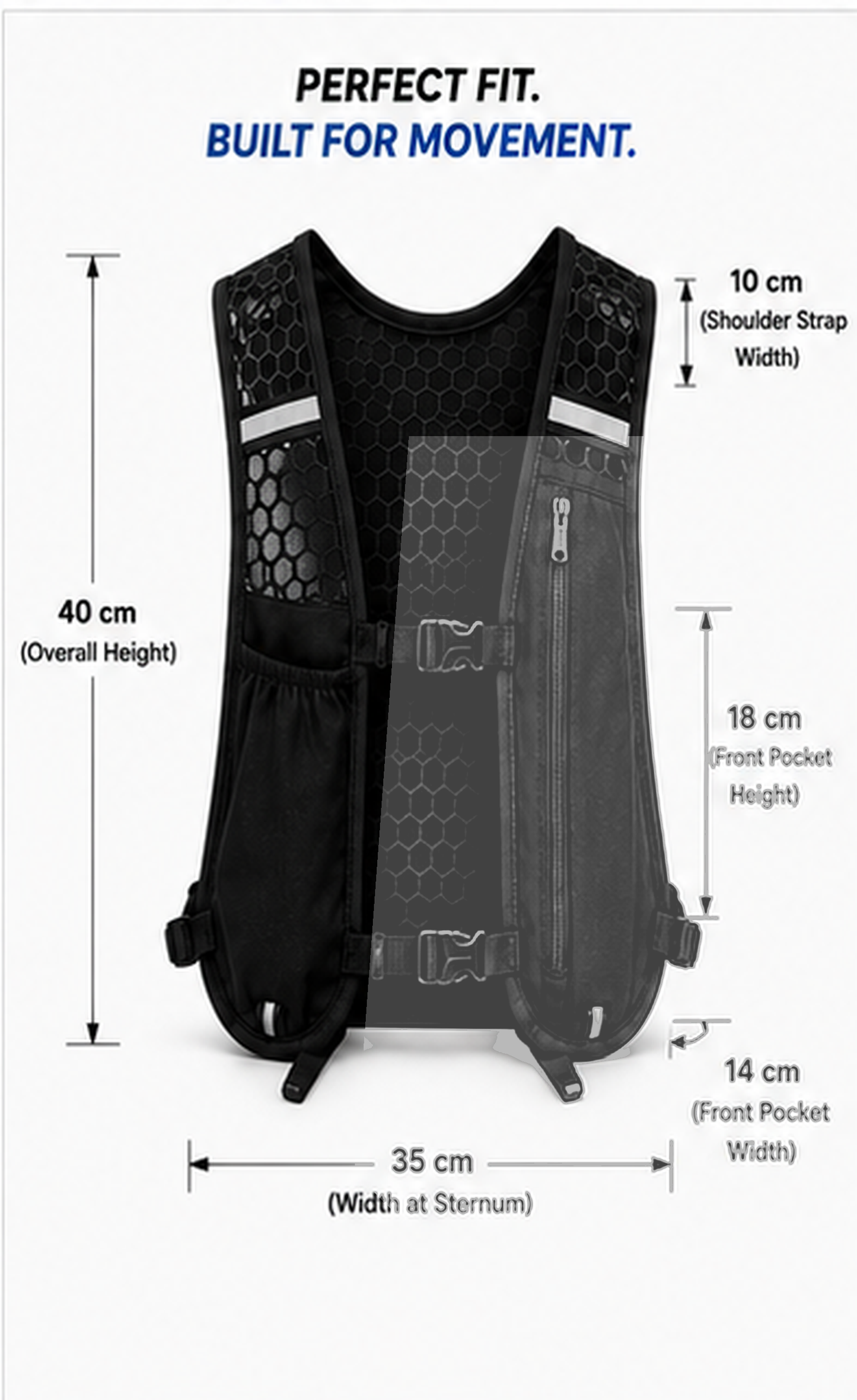 OutSka Running Vest + 500ml Foldable Bottle